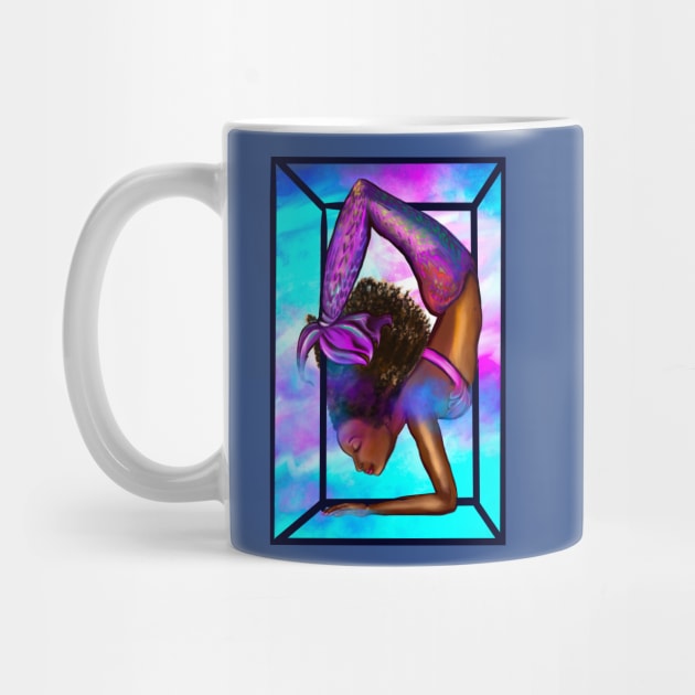 Mermaid handstand in frame Coco the Magical rainbow mermaid doing an underwater handstand. Afro hair and caramel brown skin by Artonmytee